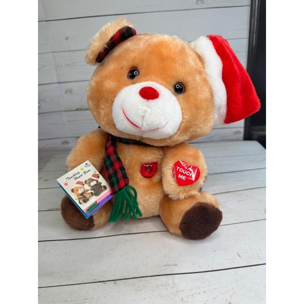 Vintage‎ 1986 Metro Teddy Bear Plush 10" Musical Light-Up Heart w/ Tags